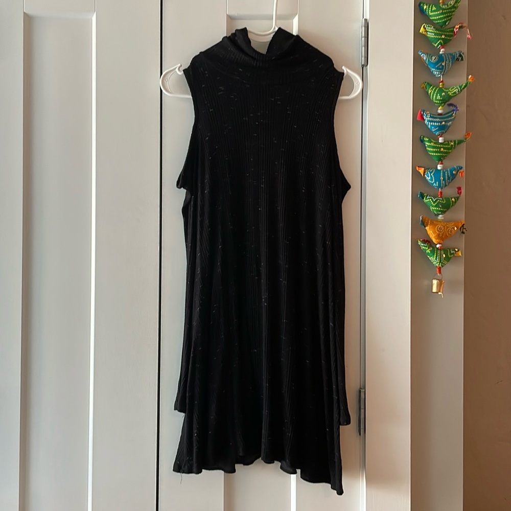Francesca’s Alya Cold Shoulder Black Dress